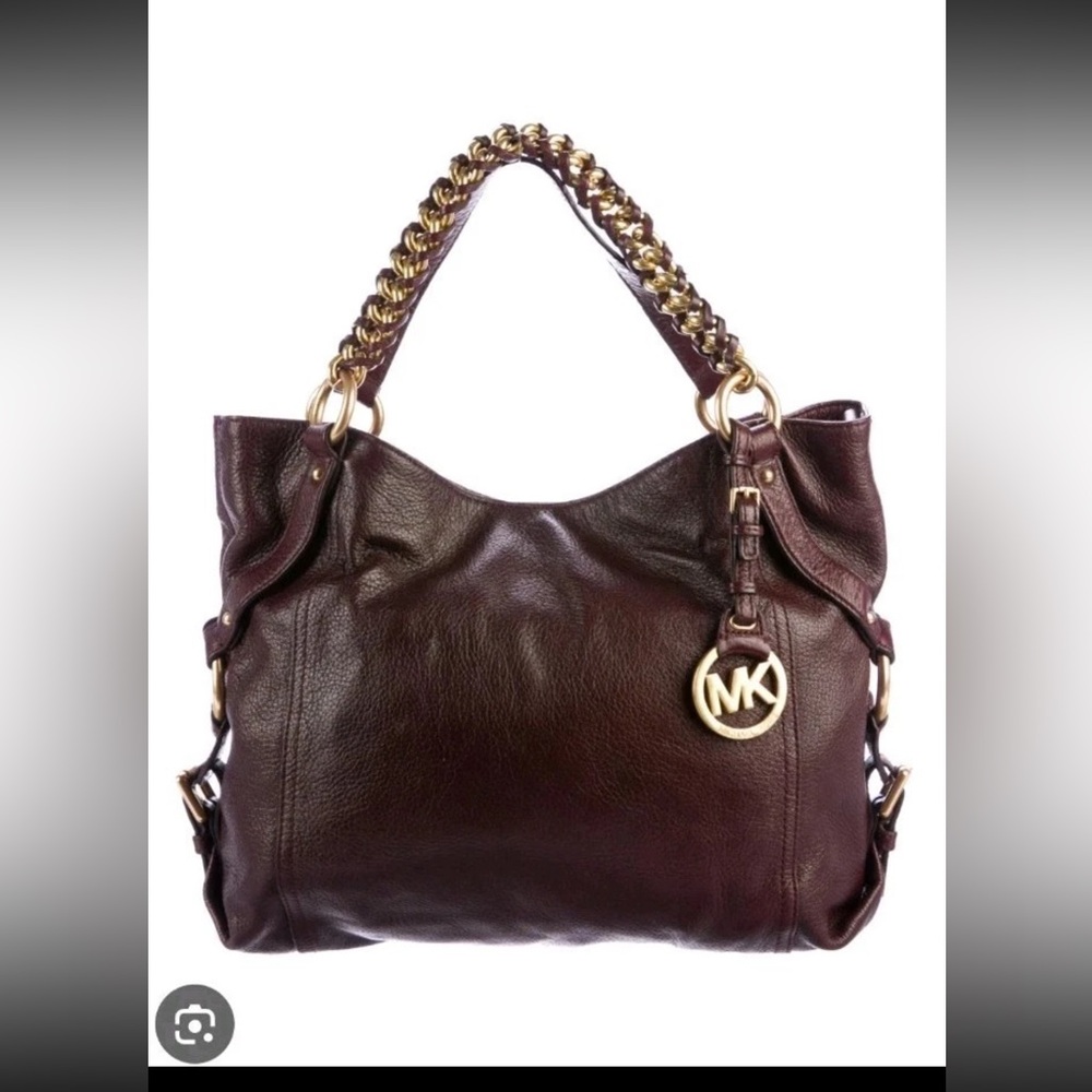 Michael Kors Burgundy Leather Shoulder Bag